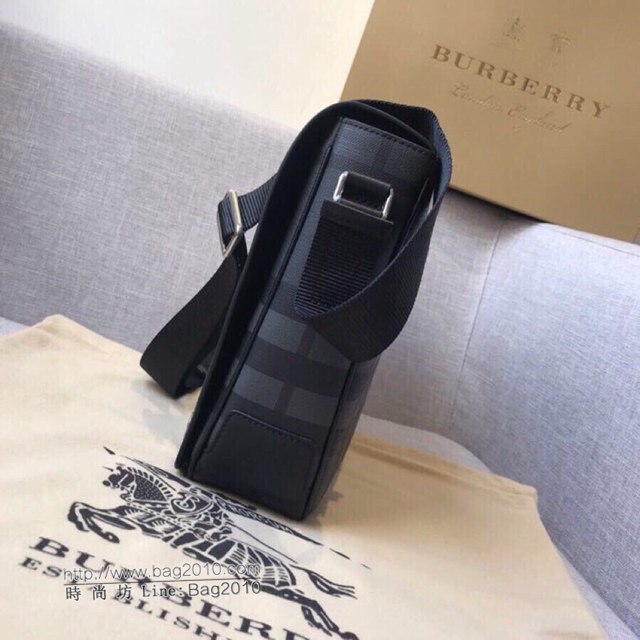 Burberry專櫃新款包包 巴寶莉London格紋2019新款信使包男士單肩斜挎包  db1029